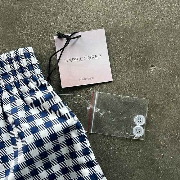 Happily Grey Check Plaid Boxer Shortss - Picture 3 of 6